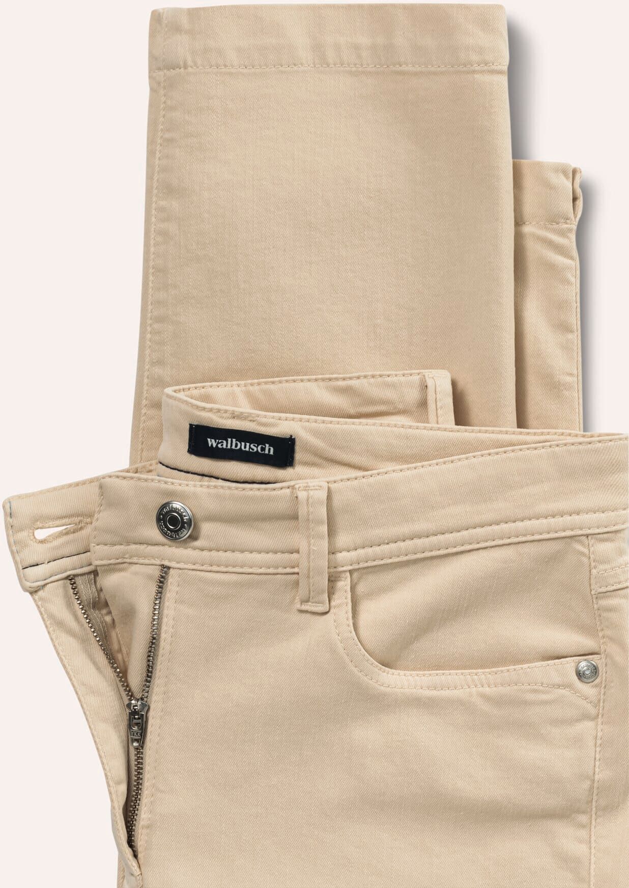 Walbusch 7/8-Stretchjeans Premium-Klima, Regular Fit#normale Größen#Kurzgrößen, Farbe Beige, 52, mit Coolmax®-Fasern super weiche Denimqualität Damen