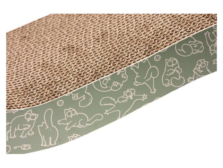 Kratzmatte Simons Cat Welle , grün (braun, grün), B:21cm H:10cm L:52cm, Pappe, Kratzbretter, Kratzmatte