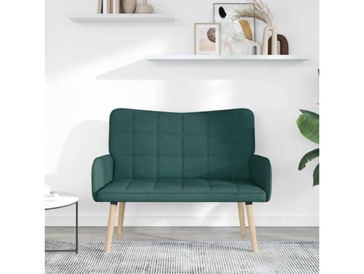 KTHLBRH 2-Sitzer-Sofa, dunkelgrün, 115 x 61 x 87 cm, Stoff Struktur aus Metall, weiches Polyester, modernes Design, einfache Pflege, Verwendung im Innenbereich