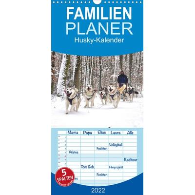 Familienplaner Husky-Kalender (Wandkalender 2022 , 21 cm x 45 cm, hoch)