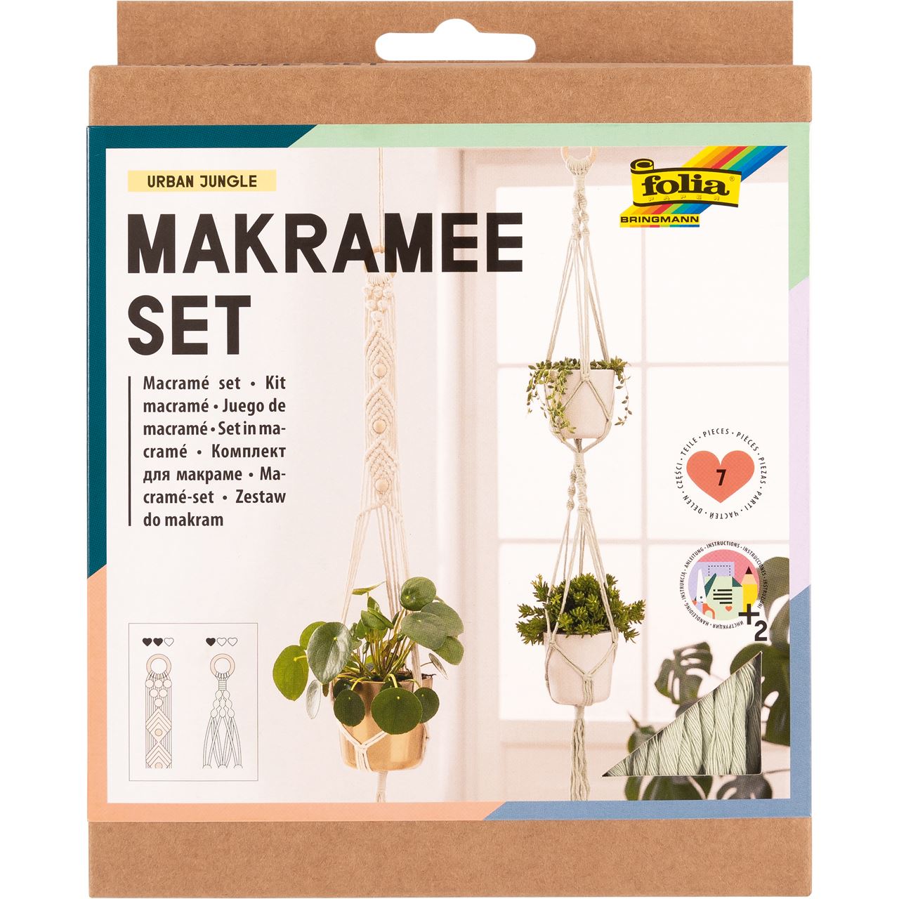 folia Makramee-Set Urban Jungle natur, rosé