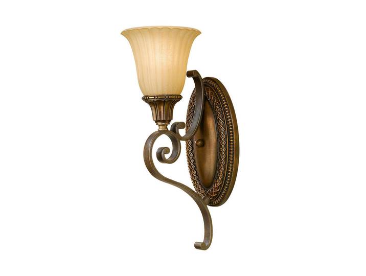 Elstead Lighting Wandleuchte Kelham-Hall, Goldfarben, Bronzefarben, Metall, Glas, 41.9x19.7x14 cm, RoHS, Lampen & Leuchten, Innenbeleuchtung, Spots & Strahler, Wandstrahler
