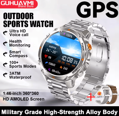 Inspire Picks AeroTrack Pro GPS Smartwatch AMOLED NFC Calling Sports Watch silver Steel 2a