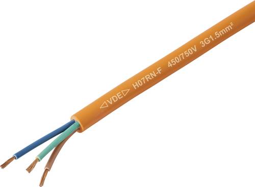 TRU COMPONENTS TC-13537000 Gummischlauchleitung H07RN-F 3G 1.5mm² Orange Meterware