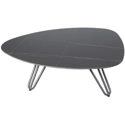 Garden Pleasure Tisch ALINA 110 x 88 x 33 cm, Aluminium Grau / Stein Granitschwarz
