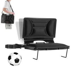 VEVOR Stadionsitz klappbarer Tribünenstuhl mit Rückenlehne, gepolsterter Tribünensitz mit Schultergurt, Stadionstuhl Bodenstuhl (424,18 mm breit) aus Lycra-Material für Tribünen Schwarz 1 Stk.