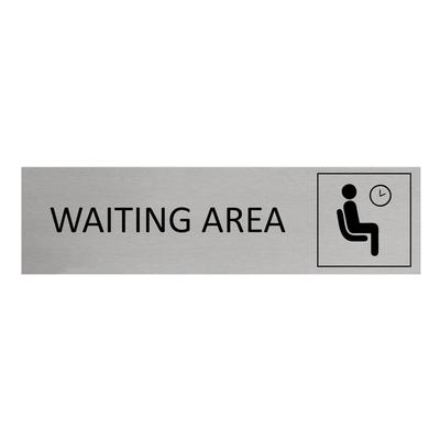 CombiCraft Aluminium Türschild Waiting Room 165x45mm mit 3M-Tape zur Befestigung, einfache Kennzeichnung von Räumen und Bereichen