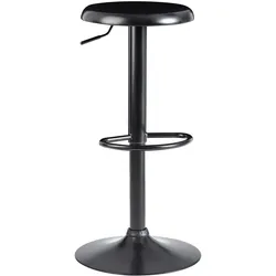 BARHOCKER – Schwarz, höhenverstellbar, mit Fußablage, 40x58–79 cm