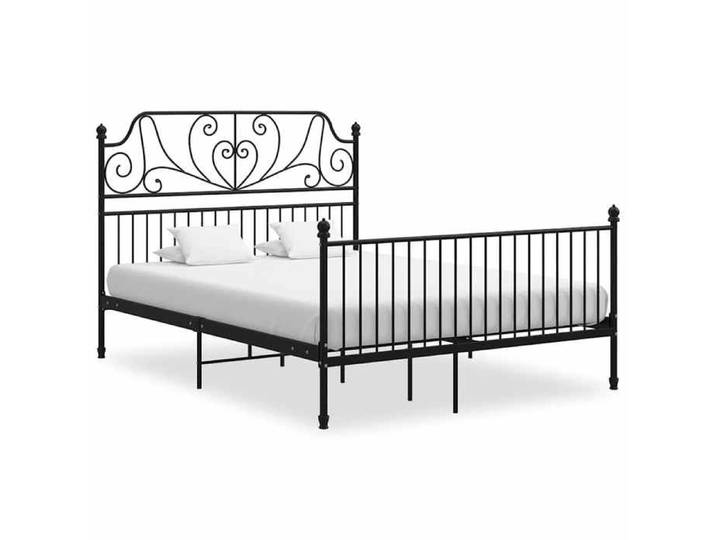 Cadre lit métal noir 160x200cm sans matelas