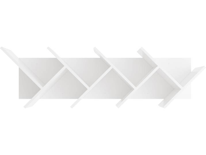 Wandregal FMD Büchen 2 , weiss (weiß), B:127,5cm H:38,5cm T:25,5cm, Holzwerkstoff, Regale, Wandregal, Wandregal/Hängeregal mit Aufbewahrungsmöglichkeit, Breite 127,5 cm