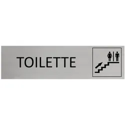 CombiCraft Aluminium Türschild Toiletten oben 165x45mm mit 3M-Tape
