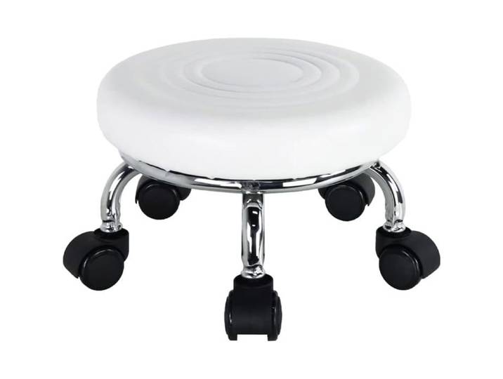 Siège À Roulettes Moderne Pu Cuir Bas Tabouret Roulant Rond Petit Tabouret Pivotant Avec Roulettes Universelles Pour Home Of[IN34]