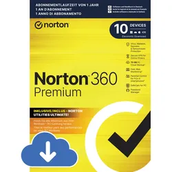 Norton 360 Premium [10 Geräte - 1 Jahr - 75GB]