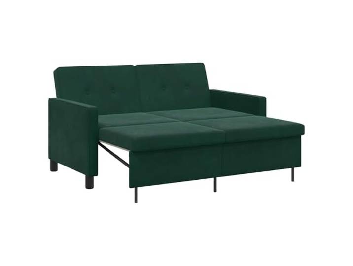 KKgypkn Schlafsofa Dunkelgrün Polyester 4 Schaumkissen Verstellbare Rückenlehne, manuelle Umwandlung, Sperrholz-Metallrahmen, kompaktes Design für Wohnzimmer