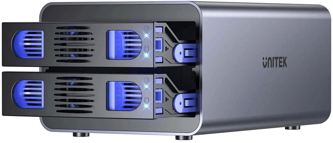 Unitek 2-baans USB-C RAID externe harde schijf behuizing dockingstation S1308C01-EU