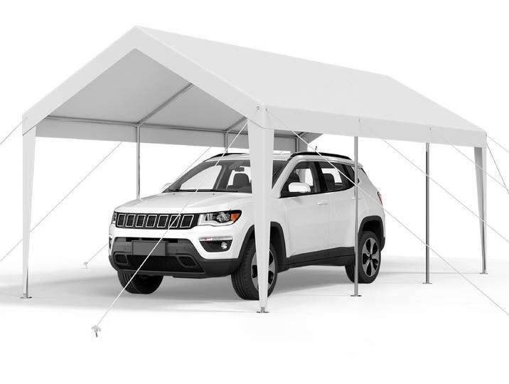 VEVOR Tent Garage Carport Garage Tent Auto Luifel 3\,05x6\,09x2\,87m Wit