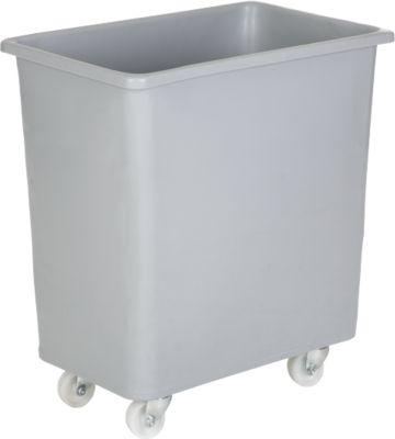 Rechteckbehälter, Kunststoff, fahrbar, 135 l, grau