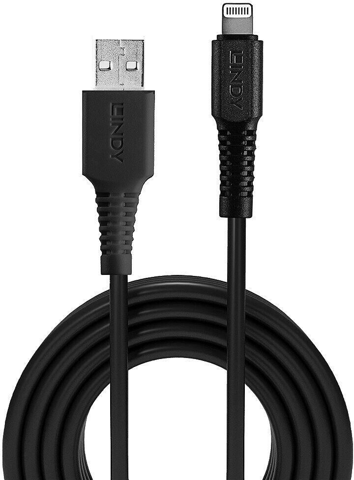 Lindy 0.5m USB to Lightning Cable, Black