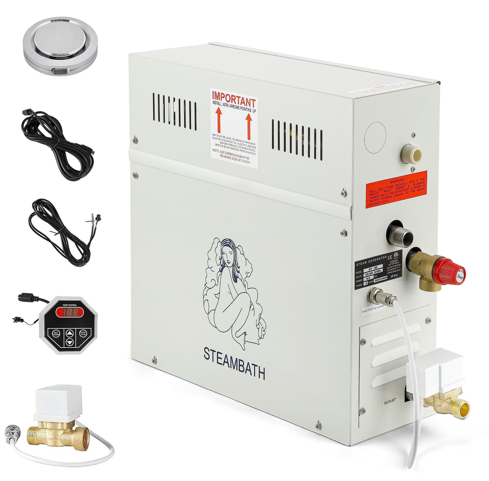Dripio Stoomgenerator 9 kW 220 V voor sauna, douche en spa tot 8,5 m³