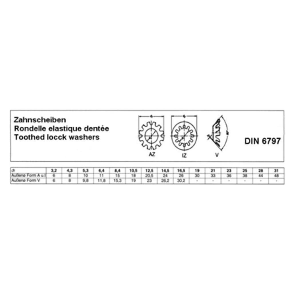 Dönges Zahnscheibe DIN 6797 V, galvanisch verzinkt, 3,2 mm (067970119032000)