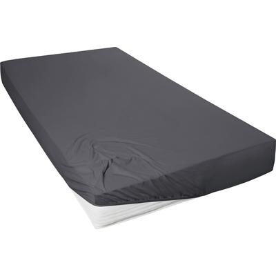 Spannbettlaken PRIMERA "Mako-Feinjersey Spannbetttuch", grau, B:90cm L:200cm, Mako-Jersey, Obermaterial: 100% Baumwolle, Bettlaken, Spannbettlaken, Geeignet für Standardmatratzen bis 22 cm, 100% Baumwolle