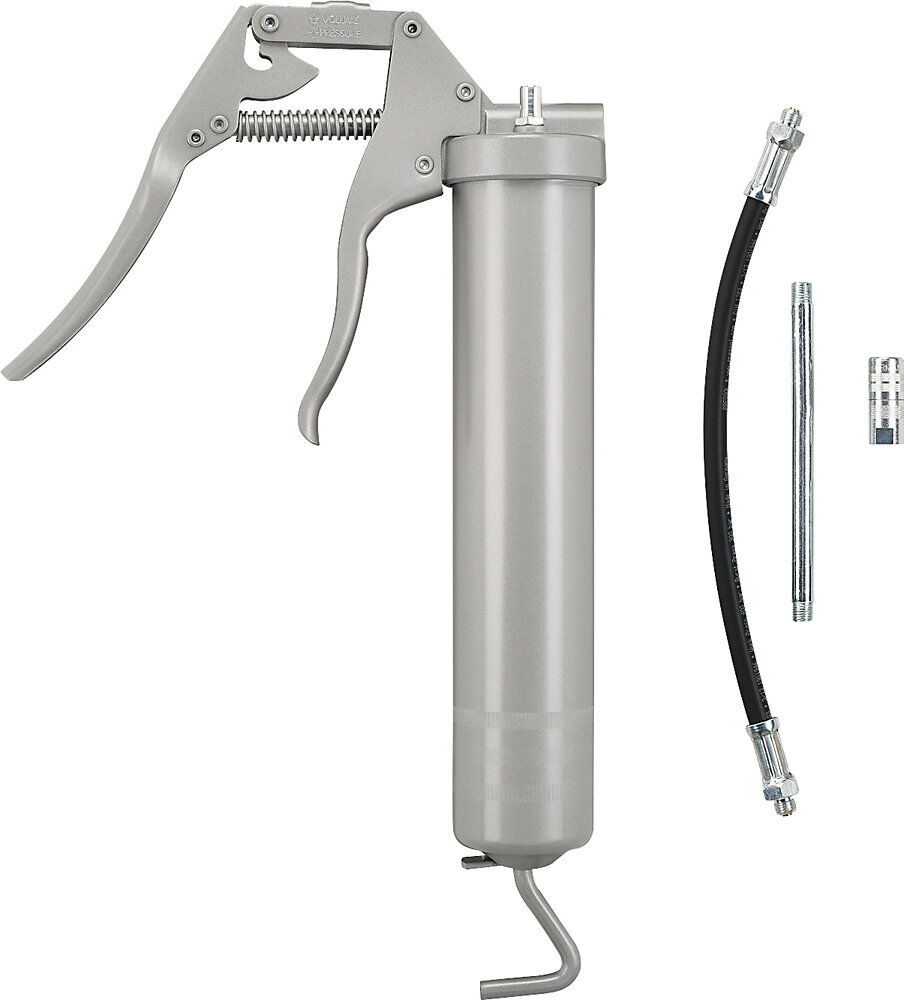 Einhandfettpresse, mit Düsenrohr, Hydraulikmundstück und Panzerschlauch, für Fette bis NLGI 2 bei 20 °C PRESSOL