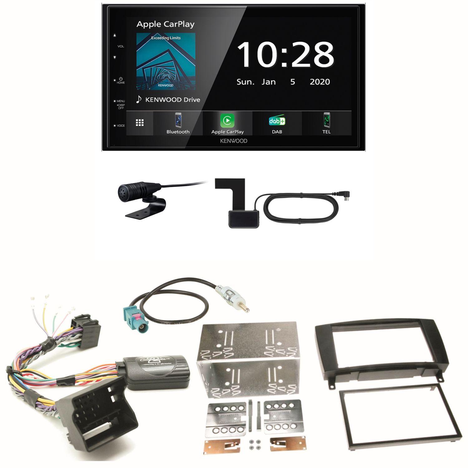 Kenwood DMX5020DABS Android Auto Einbauset für Mercedes CLK W209 Facelift