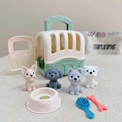 Uplift Picks Mini Pet Play House Pretend Play Cat Dog Kennel Bathtub Toy Set green Dog
