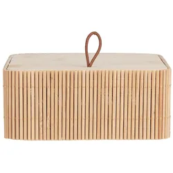 IB Laursen Kleine Schachtel mit Deckel quadratisch aus Bambus, 12 x 12 x 4.8 cm