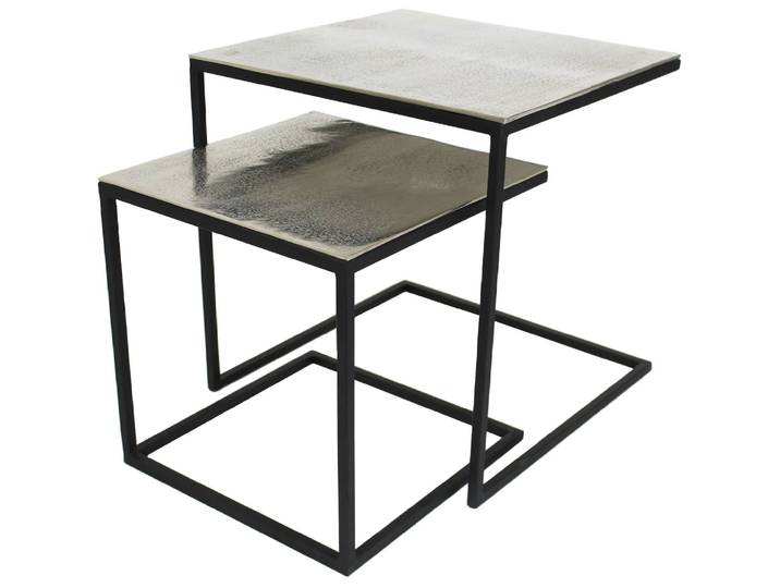 Beistelltisch 2er-Set Mees silber Aluminium B 50 H 50 cm