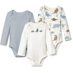 Tchibo - 3 Langarmbodys - Baby - Gr. 74/80 - creme/print