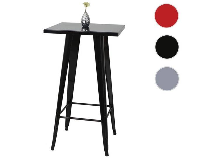 Table haute HWC-A73 métal design industriel 105x60x60cm ~ noir