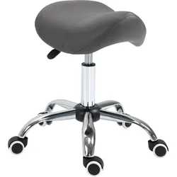 ROLLHOCKER Höhenverstellbarer Drehhocker Arbeitshocker mit Rädern Grau