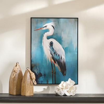 Peaceful Heron Framed Canvas Wall Art - Grandin Road
