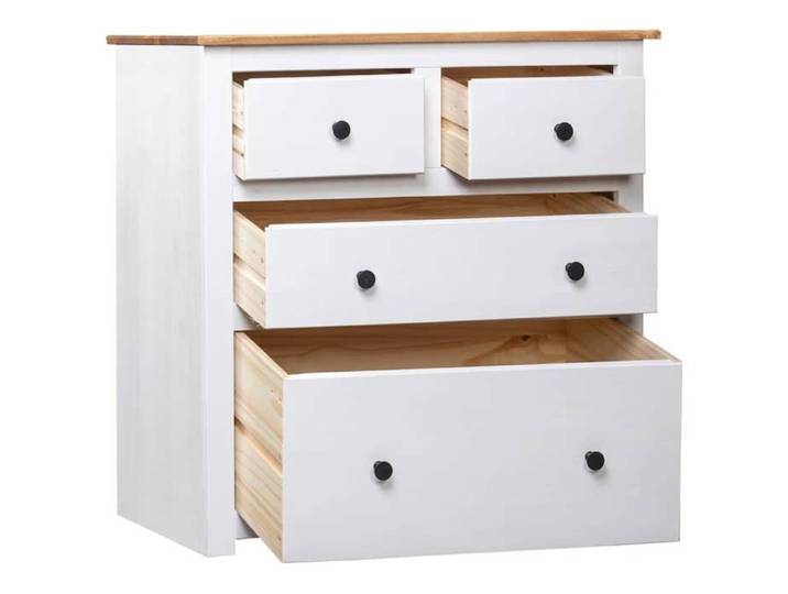 Commode Vaisselier - Cadre durable - Buffet Blanc 80x40x83 cm Pin Gamme Panama - moderne_84148