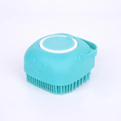Quick Pick Pro GentleClean Pet Bath Brush & Shampoo Dispenser For Dogs & Cats blue