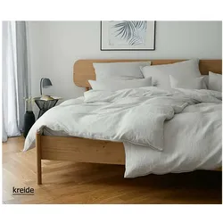 Elegante Bettwäsche Breezee - 155x220 cm + 40x80 cm kreide