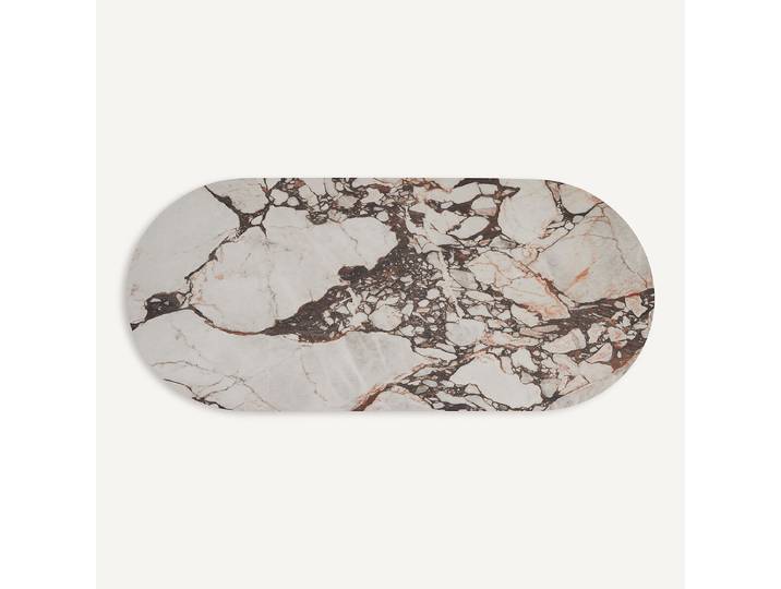 AM.PM Plateau de table ovale, céramique, 8 personnes, OVALO Beige Céramique Marbre Brique