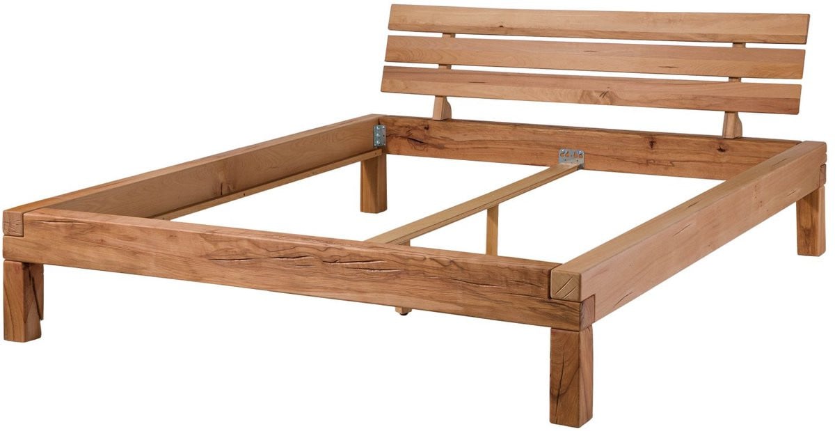 Massief houten balkenbed Krakau Eiken B/D/H: 140 x 200 cm