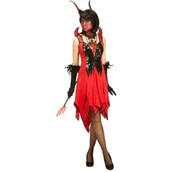 Teufelin Kleid, rot/schwarz