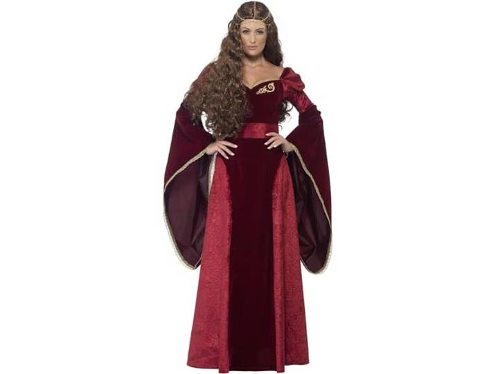 Smiffys Deluxe Medieval Queen Costume, Red