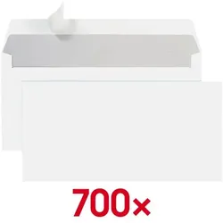 Steinmetz Briefumschläge »Umschlagbox« DL Max ohne Fenster mit Haftklebung - 700 Stück, 23.5x12.5 cm
