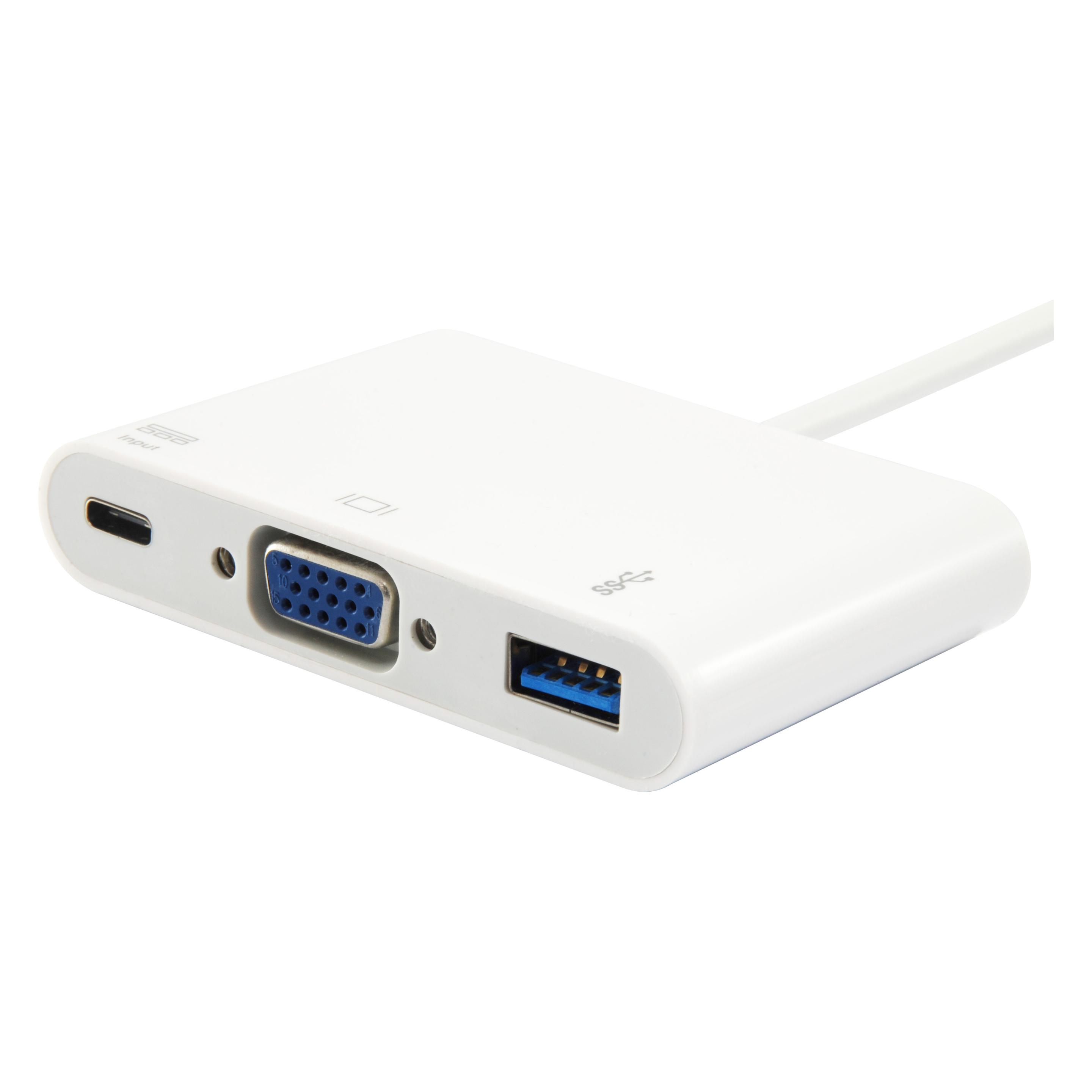 equip 133462 USB Typ C zu VGA Buchse USB A Buchse PD Adapter (USB-C, 3 Ports) (133462)