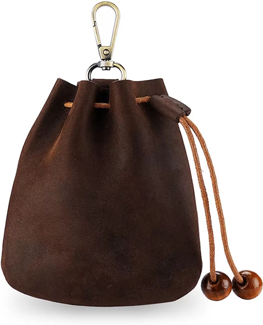 INF Porte-clés Multifonctionnel en Cuir Véritable - Porte-Monnaie et Sac de Ceinture Fait Main