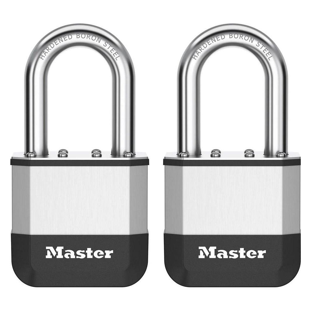 Master Lock Masterlock Vorhängeschloss Elite 52 mm 2er Silber Aluminium/Stahl (PK5EURTLF)