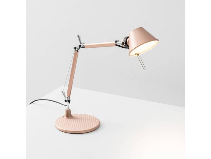 Artemide Tischleuchtelampe Tolomeo Micro, kupfer, für Wohn- / Esszimmer, Aluminium, Design