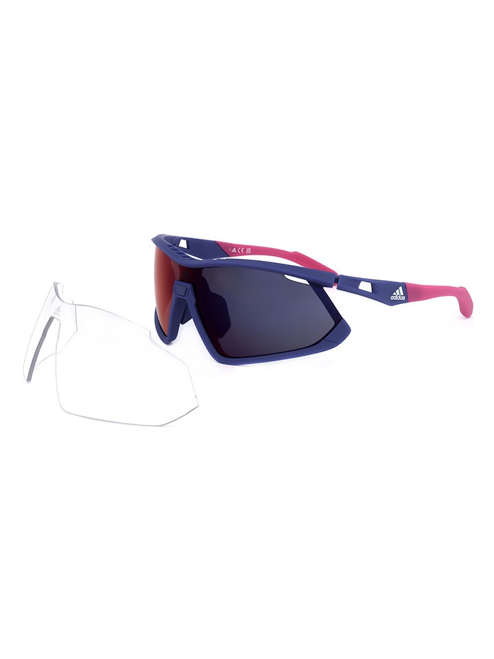 adidas Unisex-Sonnenbrille in Rot/ Dunkelblau - onesize