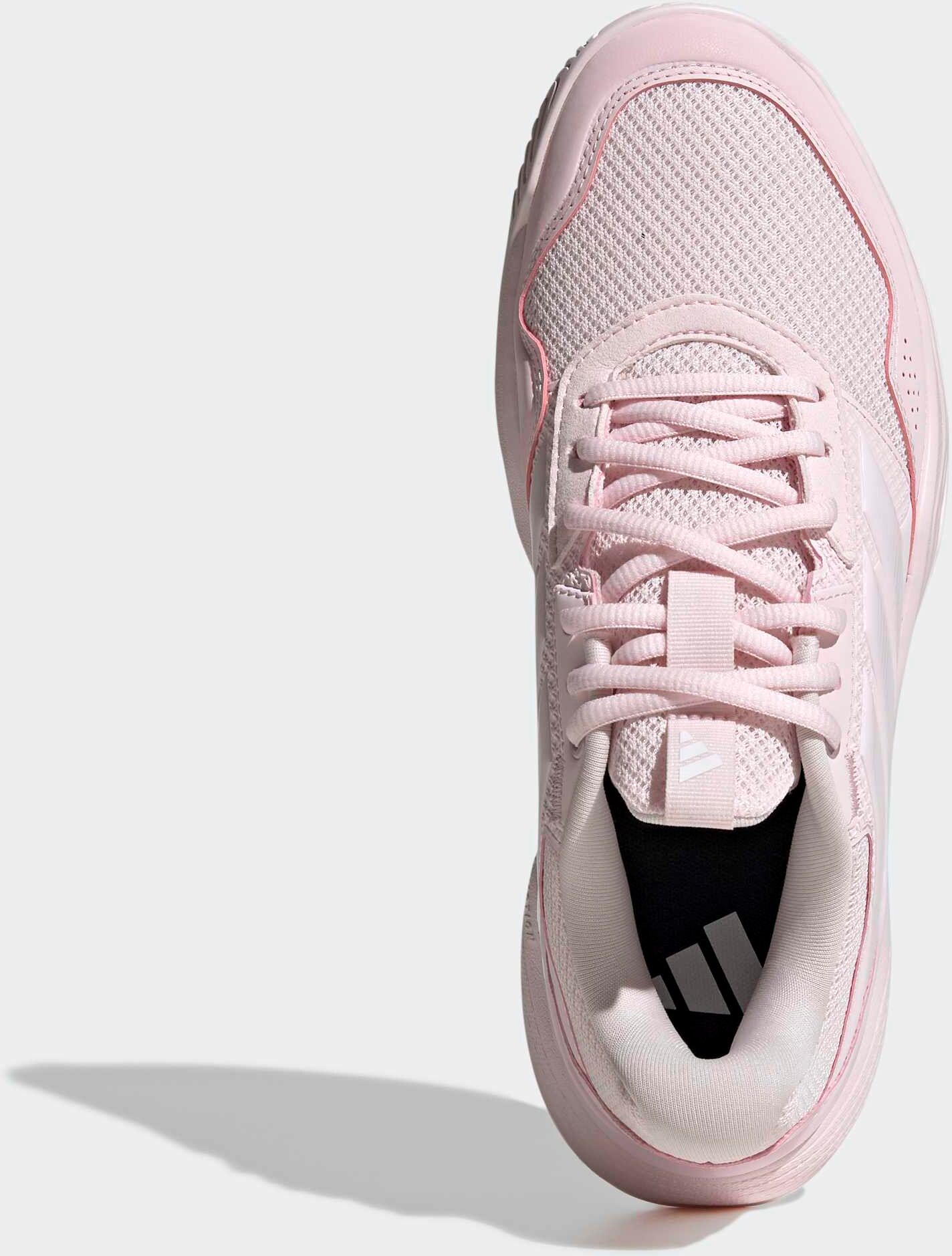 Tennisschuh ADIDAS PERFORMANCE "GAMECOURT 3 ALL COURT", Damen, Gr. 40, rosa (distilled pink, distilled pink, ftwr weiß), Synthetik, Textil, Schuhe Tennisschuh, für Allcourt, Hard-Court, Multi-Court distilled pink, distilled pink, ftwr weiß 40