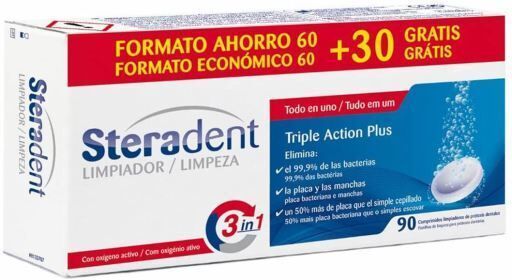 Steradent Triple Action Plus 60 + 30 Tabletas