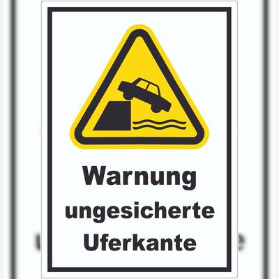 HB-Druck Aufkleber Warnung ungesicherte Uferkante A0 (841x1189mm)